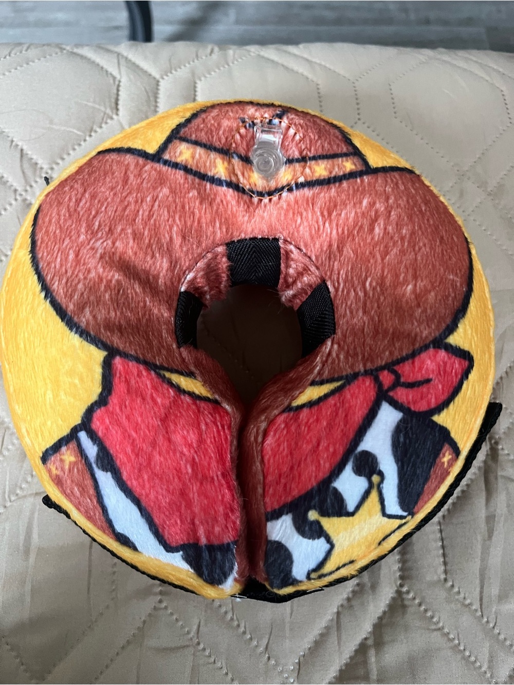 Kids Plush Cowboy Hat Neck Pillow - Yellow & Red